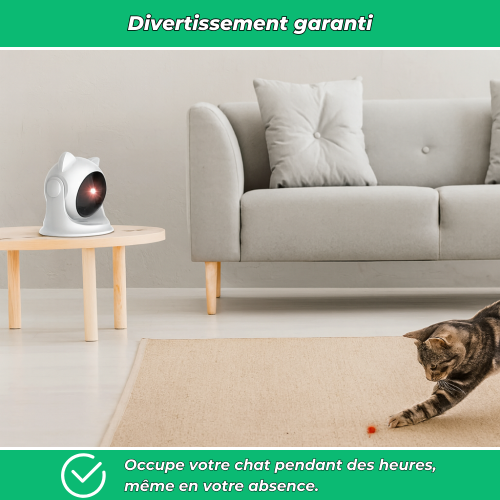 Jouet laser automatique interactif pour chats d’intérieur