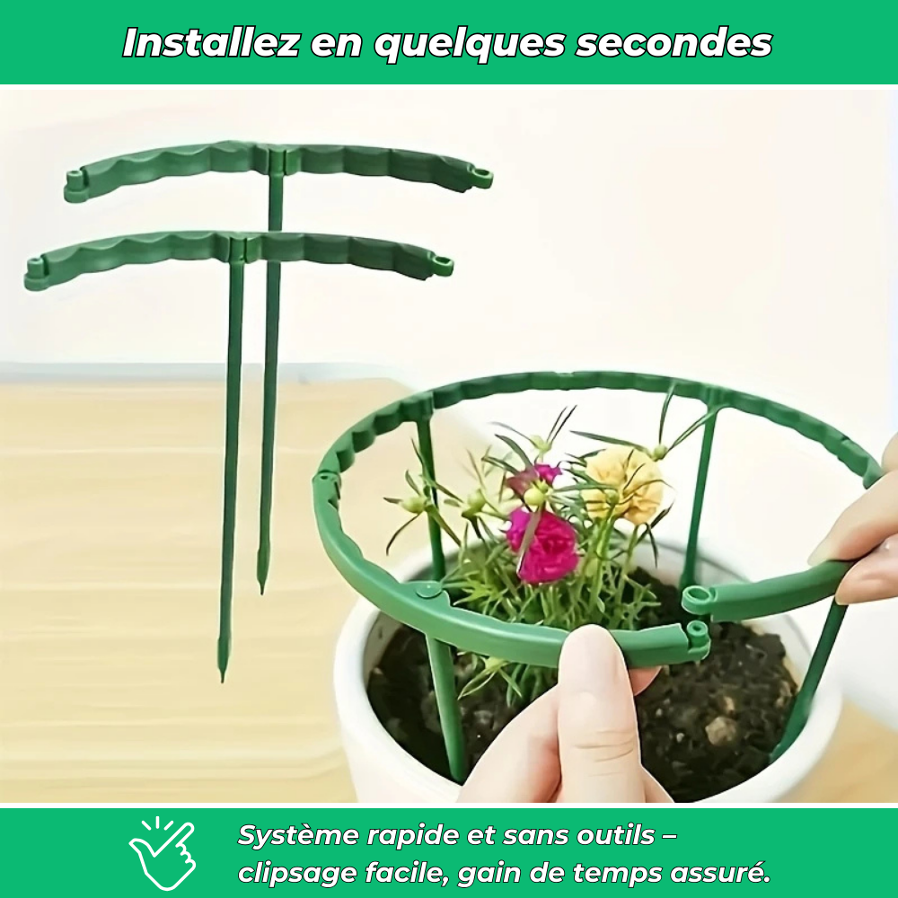 Anneaux de support flexibles pour plantes