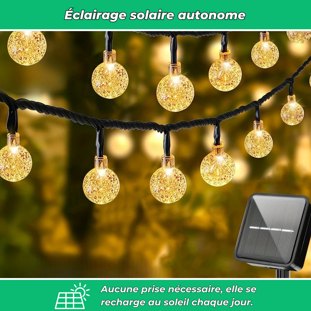 Guirlande Solaire Cristal – Éclairez vos soirées en extérieur