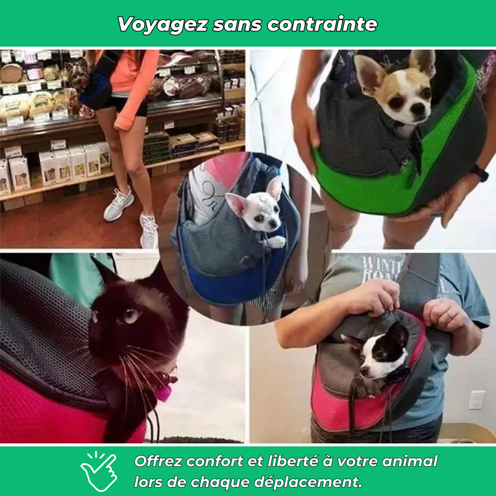 Sac bandoulière de transport pour petits animaux – Confort et sécurité en balade