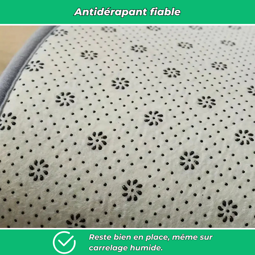 Tapis de bain demi-lune antidérapant lavable polyester