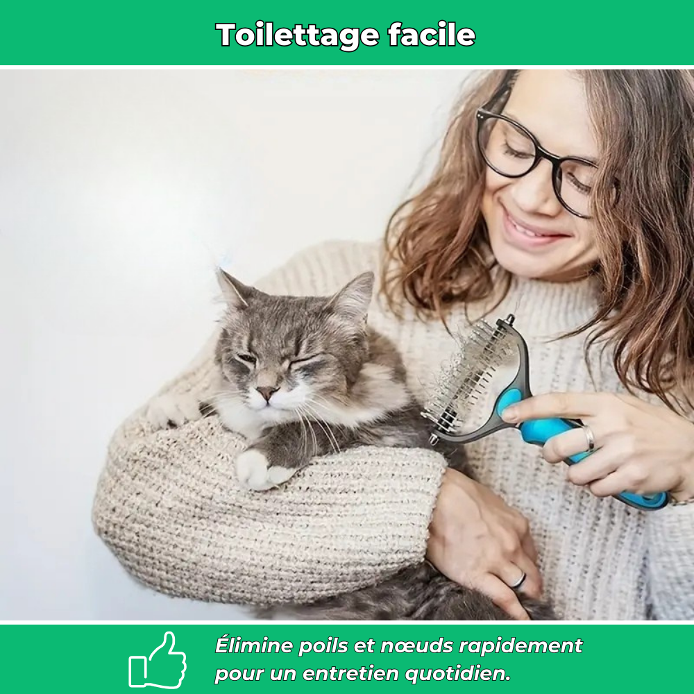 Brosse anti-poils démêlante pour chien et chat – Toilettage simple et efficace