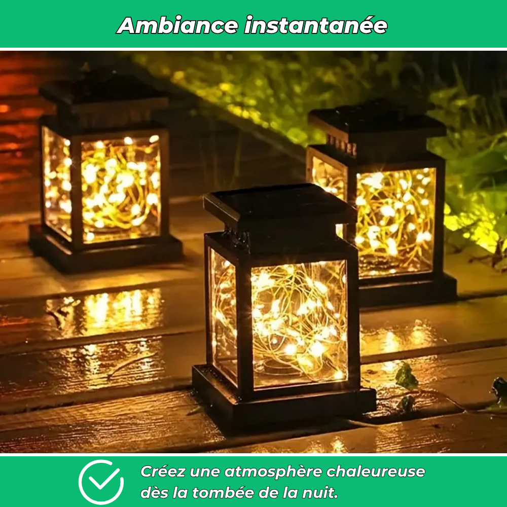 Soléa – Lanterne solaire à clip effet flamme décorative