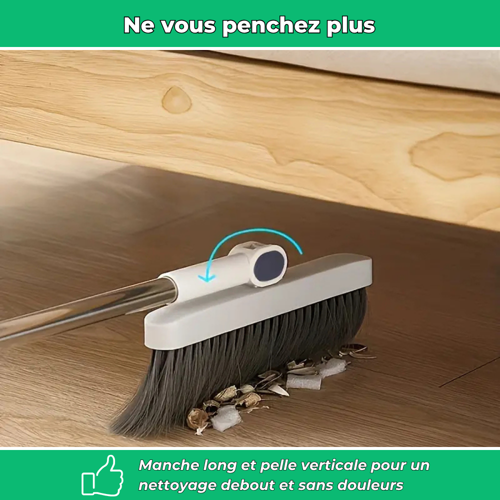 Kit balai rotatif et pelle à long manche