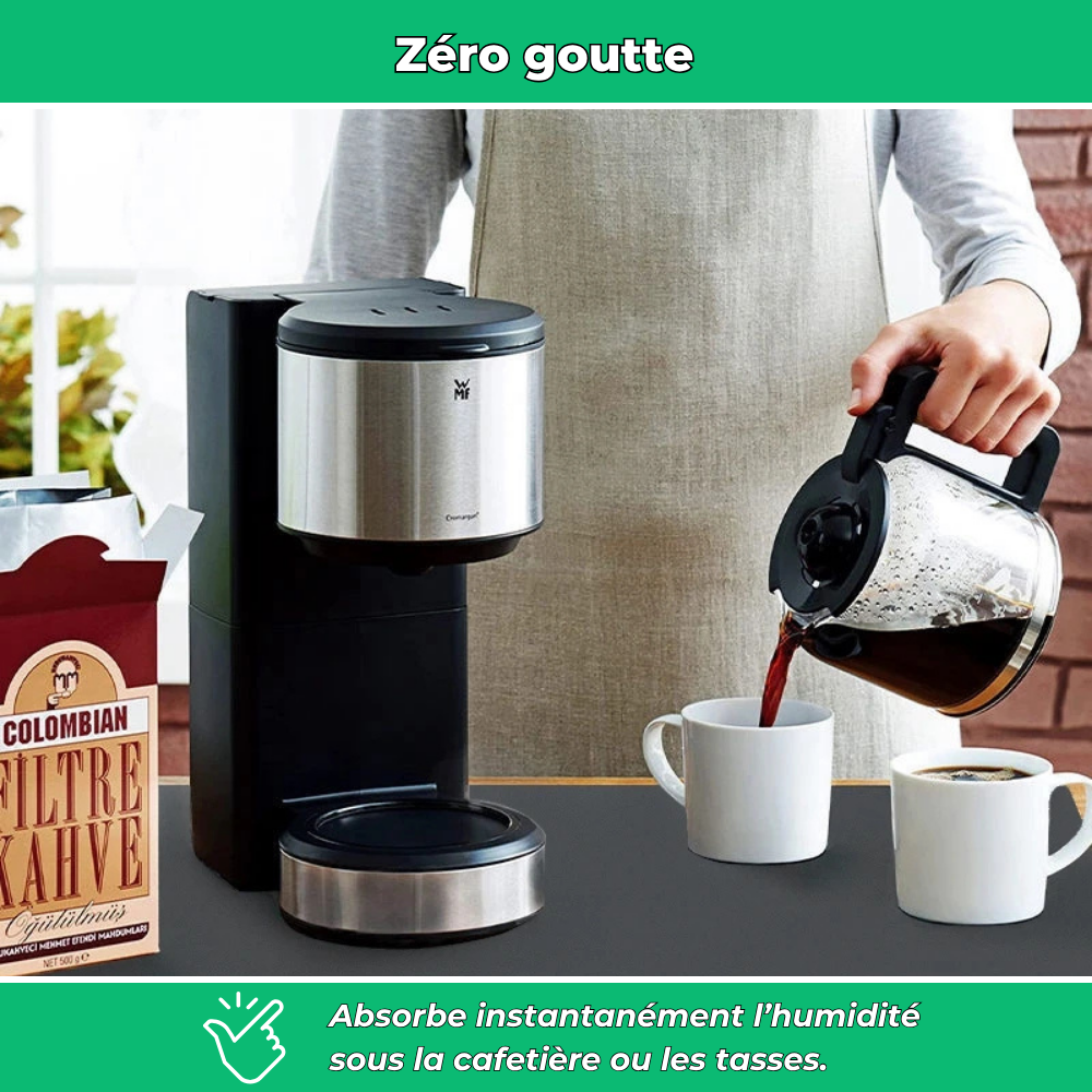 Tapis absorbant antidérapant pour machine à café