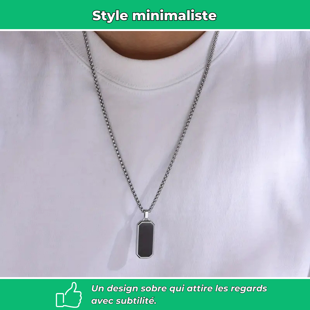 Collier homme acier inoxydable minimaliste