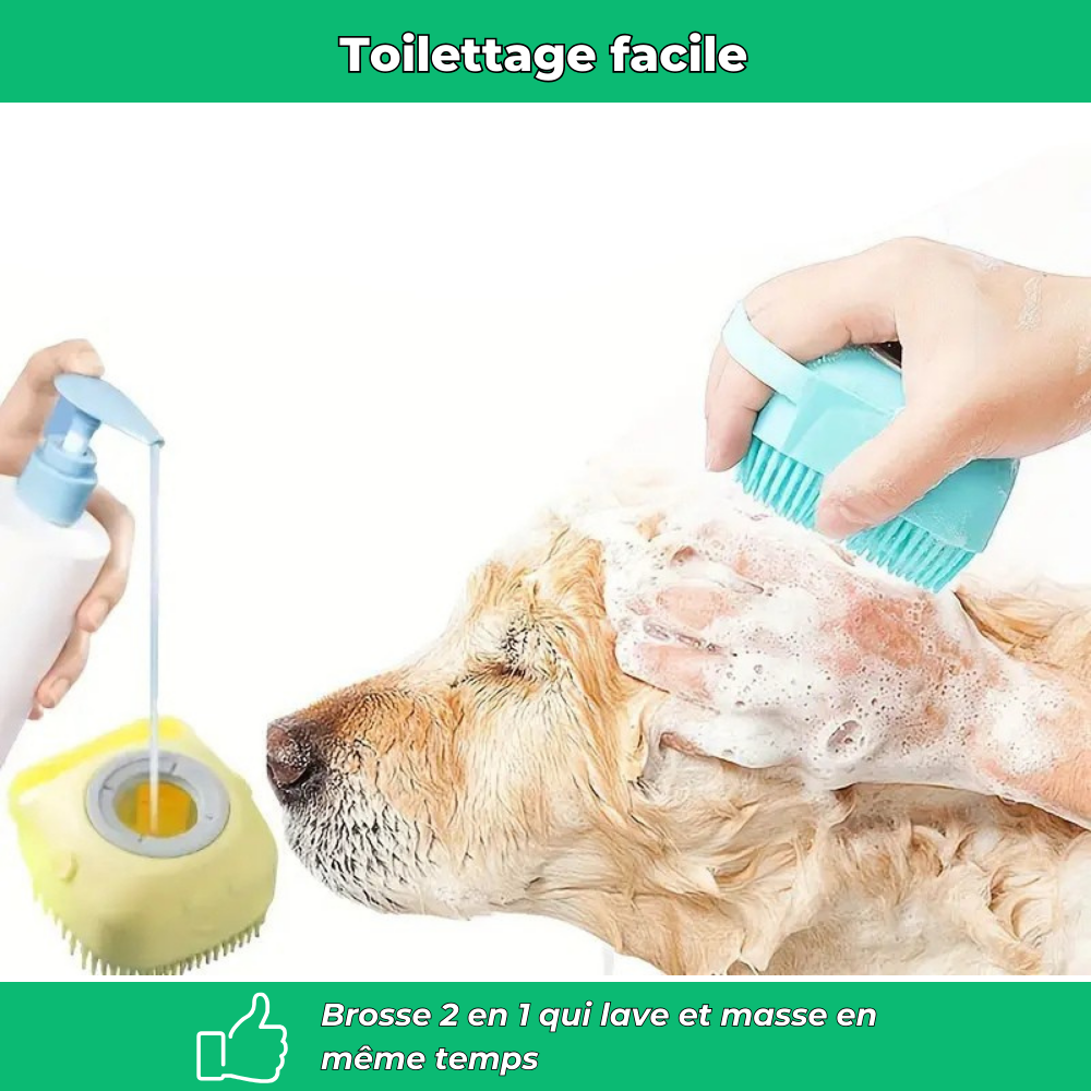 Brosse de bain en silicone pour chiens et chats