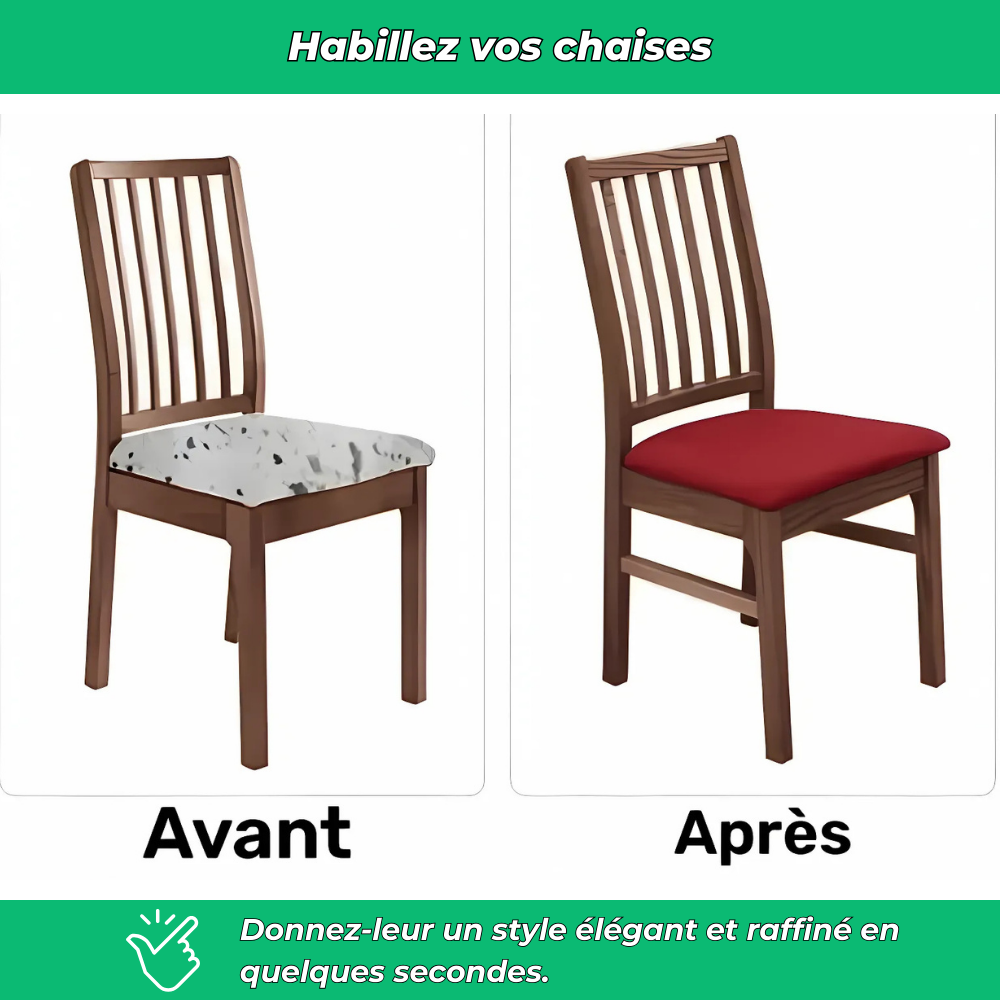 Housses de chaise en velours uni extensibles lavables (lot de 4)