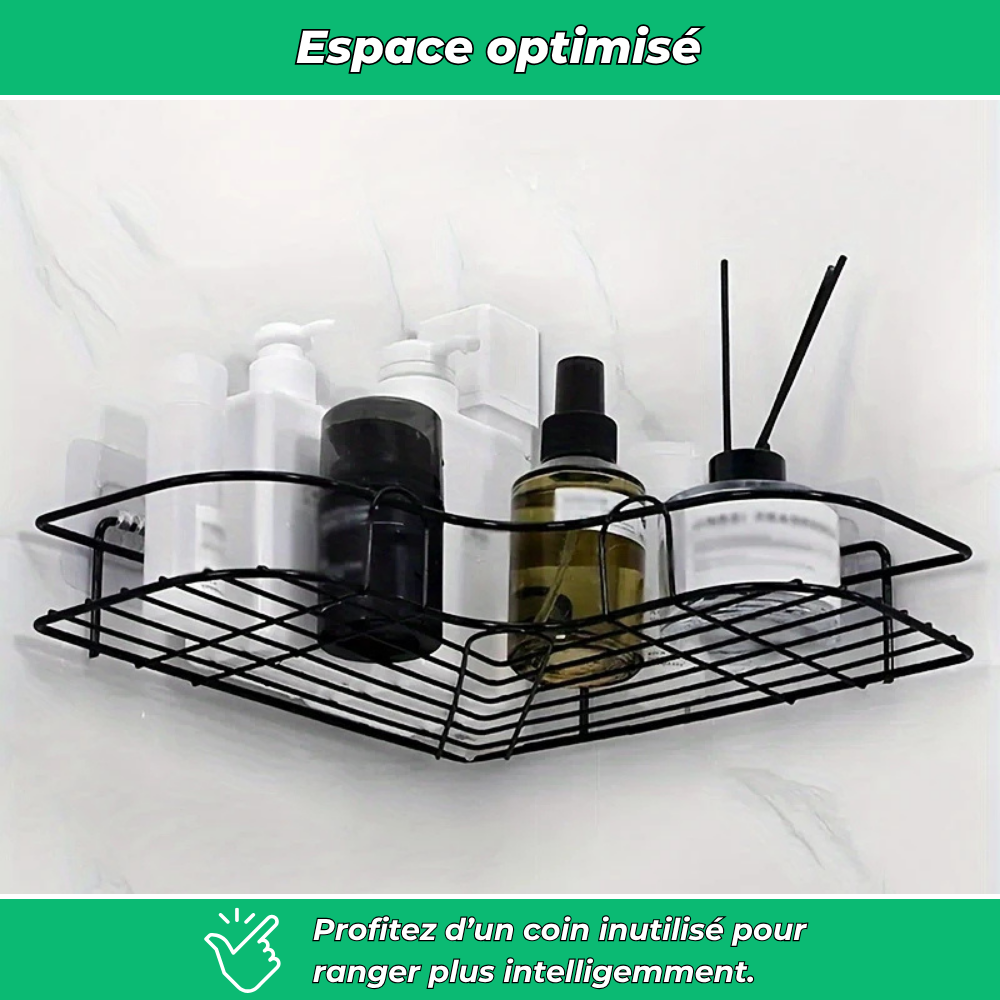 Étagère d’angle murale pour salle de bain