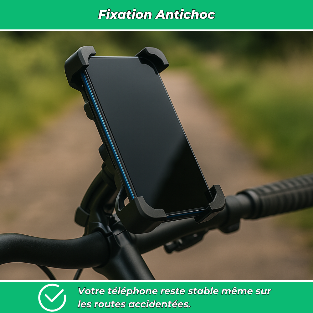 Support téléphone vélo antichoc – Porte-GPS sécurisé pour guidon de vélo électrique
