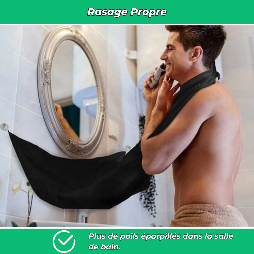 Tablier de rasage barbe homme étanche avec ventouses