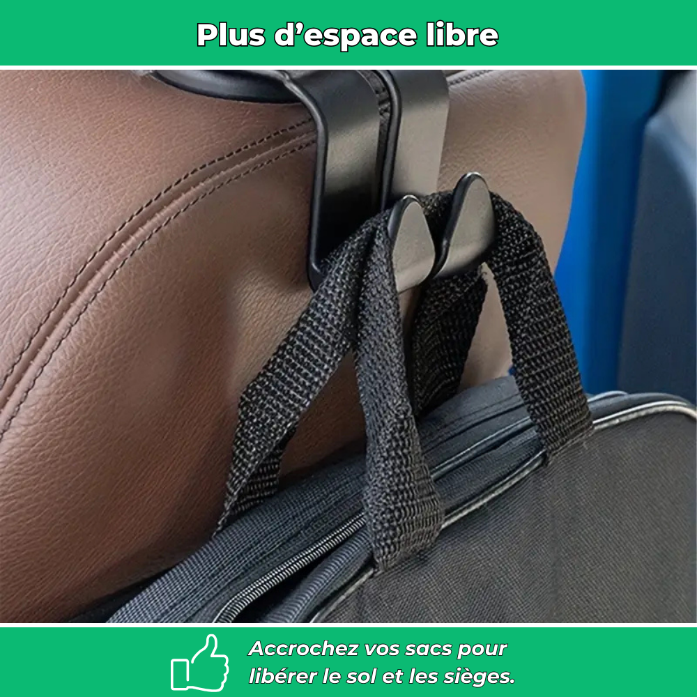 Crochets de siège auto multifonctions - Lot de 2