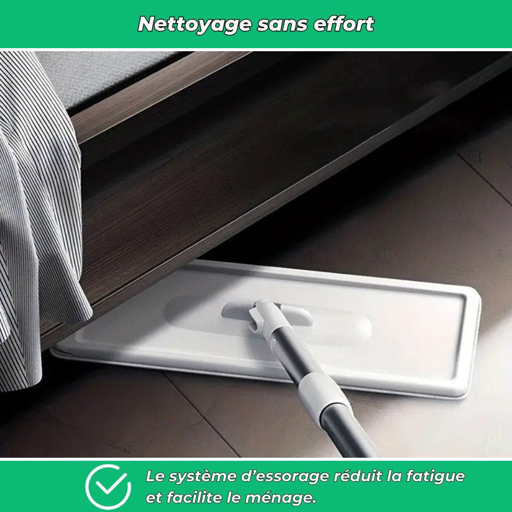 CrystalMop – Serpillière avec seau essoreur 360° pour sols humides et secs