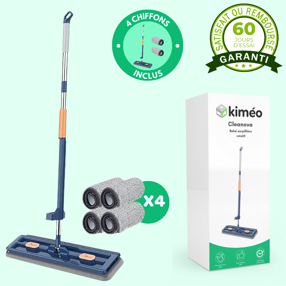Cleanova – Balai serpillière rotatif avec technologie essorage intégré