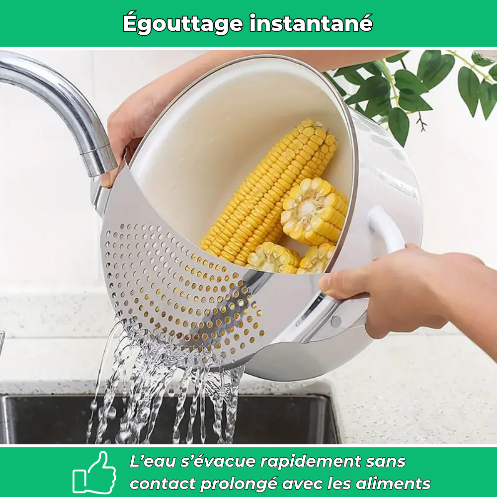 Rincéo – Égouttoir inox pour légumes et fruits