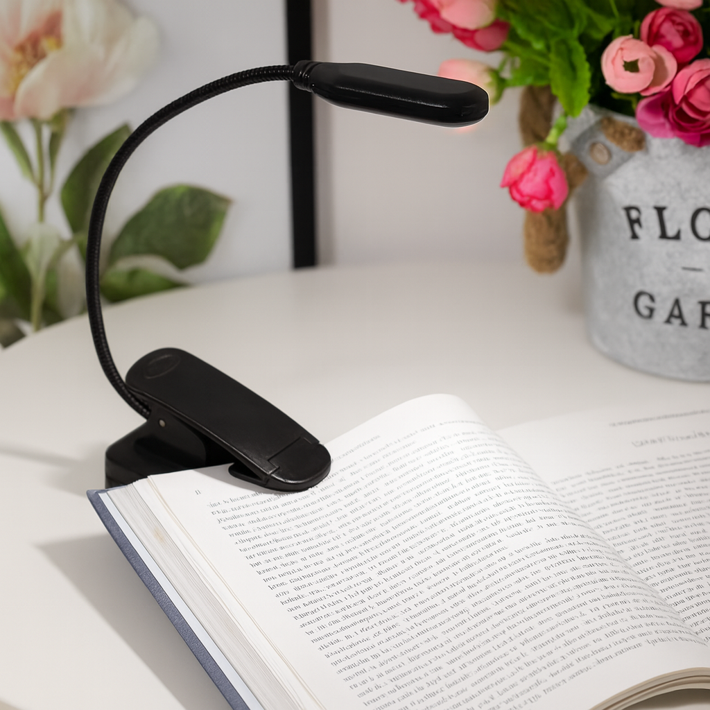 Luméo | Lampe de lecture à clips LED réglable pour livre, bureau et chevet