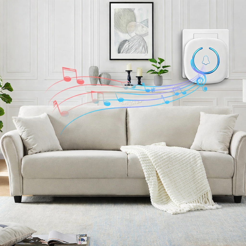 Sonnette sans fil Longue Portée Exterieur Étanche Electronique avec 60 Mélodies