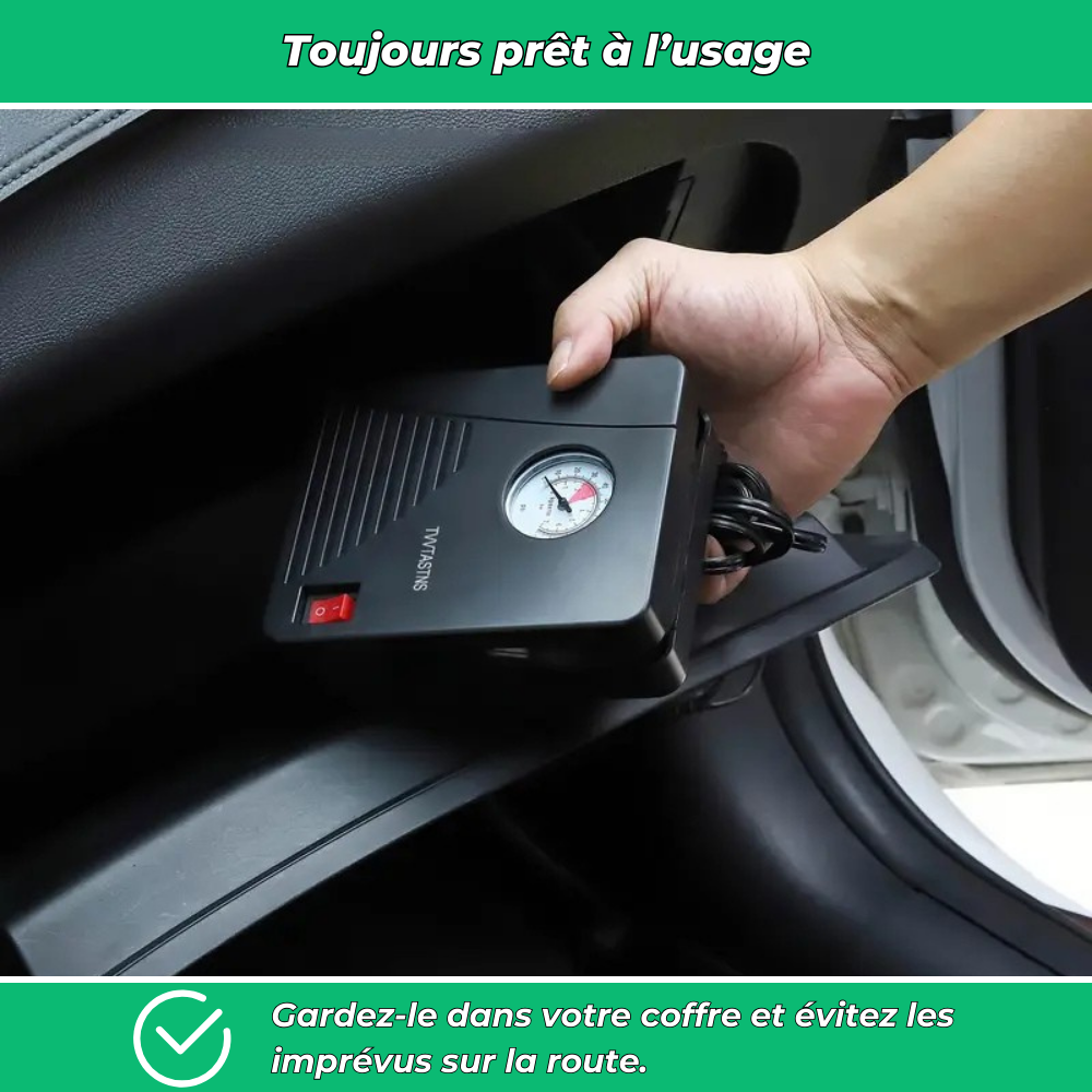 Gonfleur pneus portable 12V 100 PSI avec LED