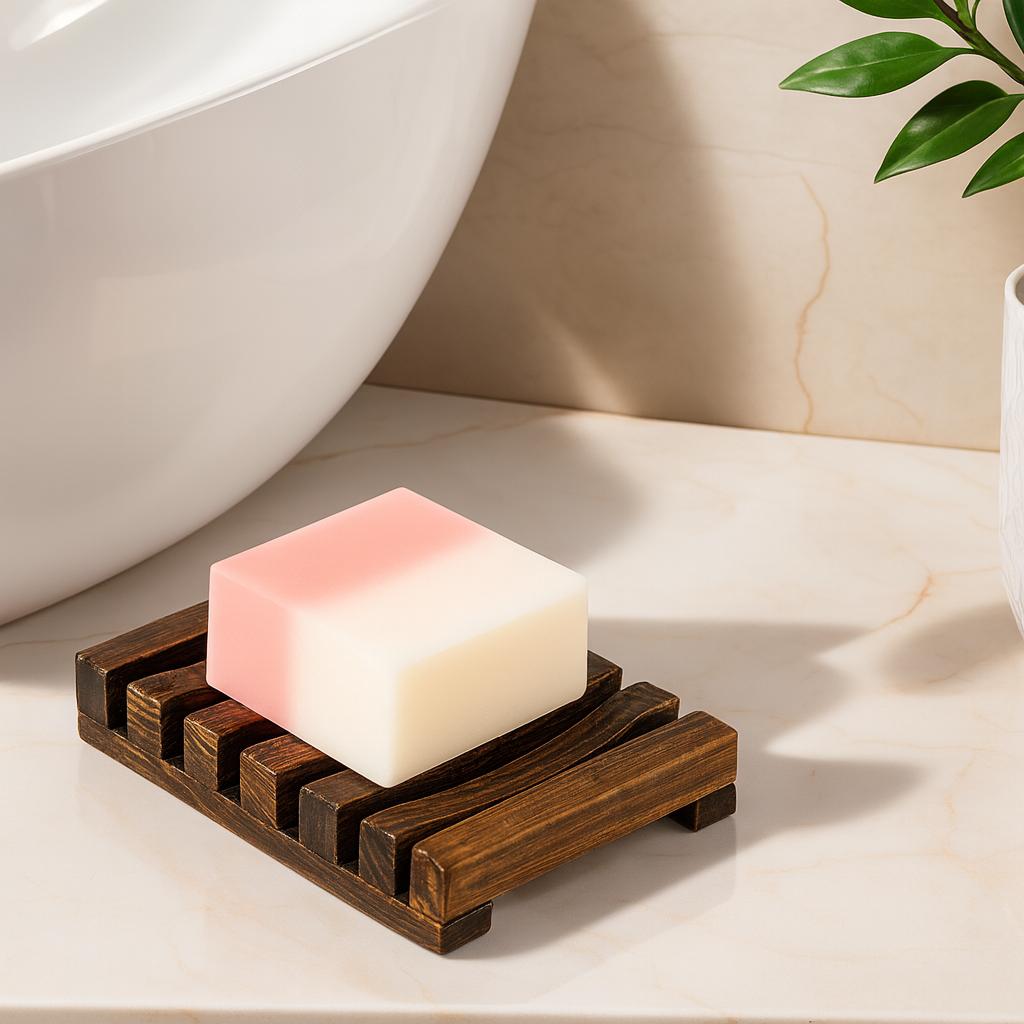 Porte-savon en bois avec drainage – Support de savon élégant et pratique pour salle de bain