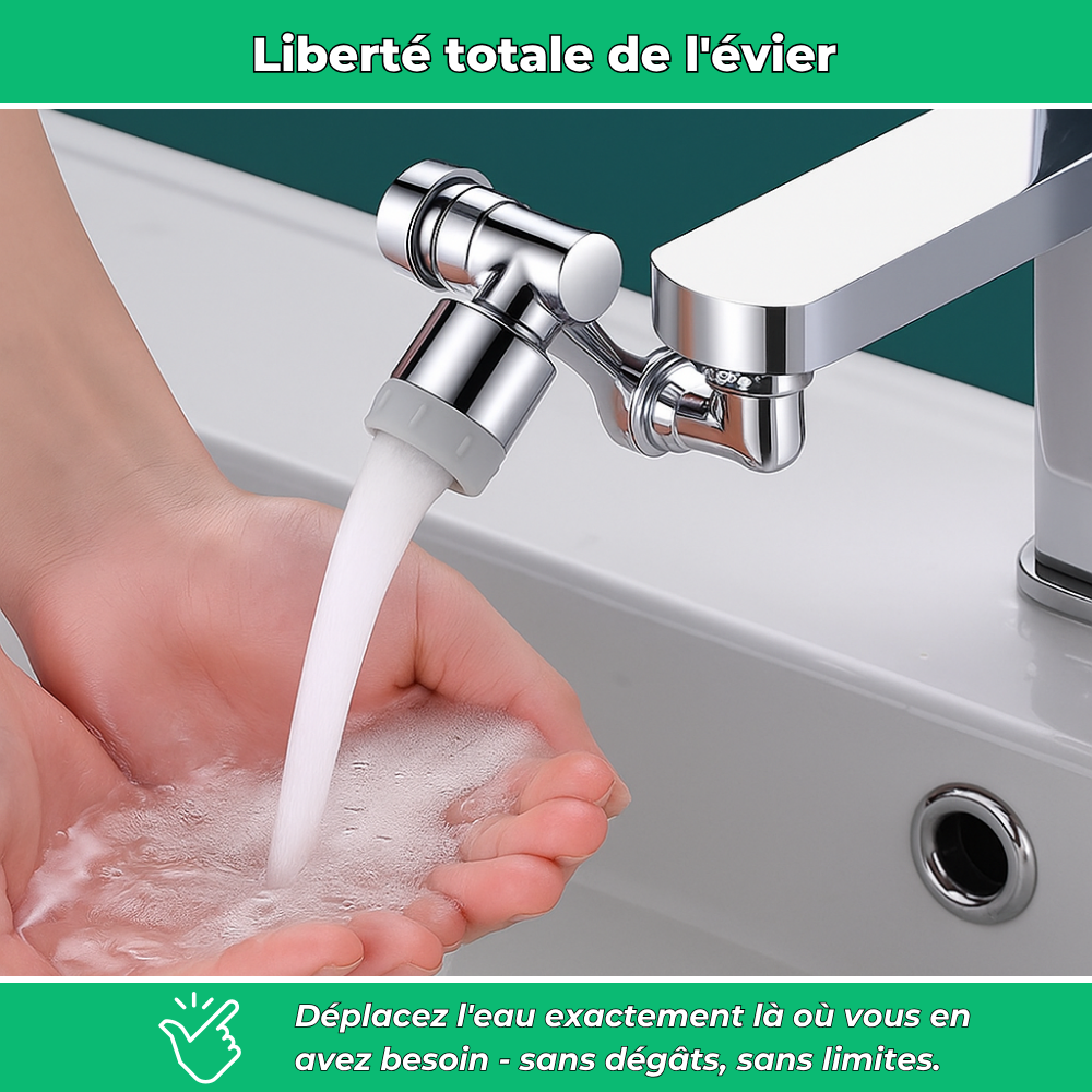 Aquaflex - Extension Robinet 1440° Pivotant - Economiseur d'eau intégré