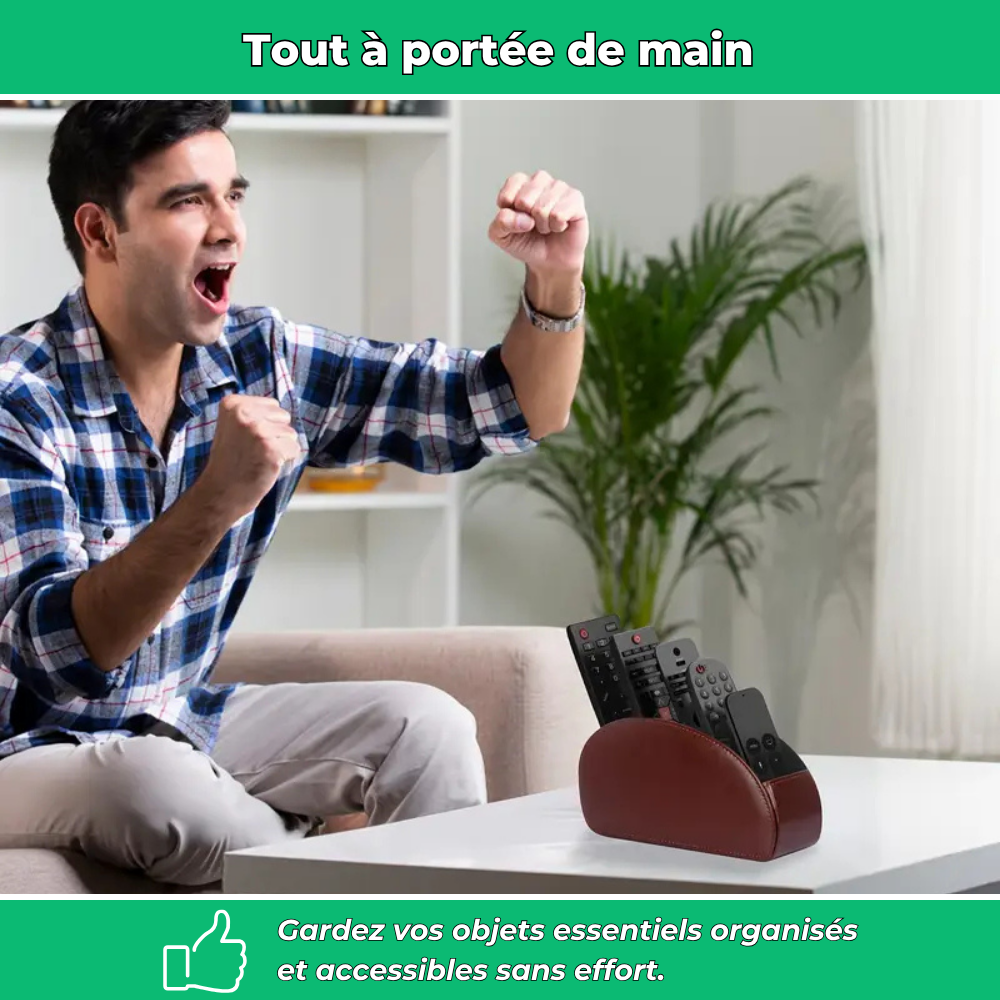 Rangement multifonction pour télécommandes et fournitures