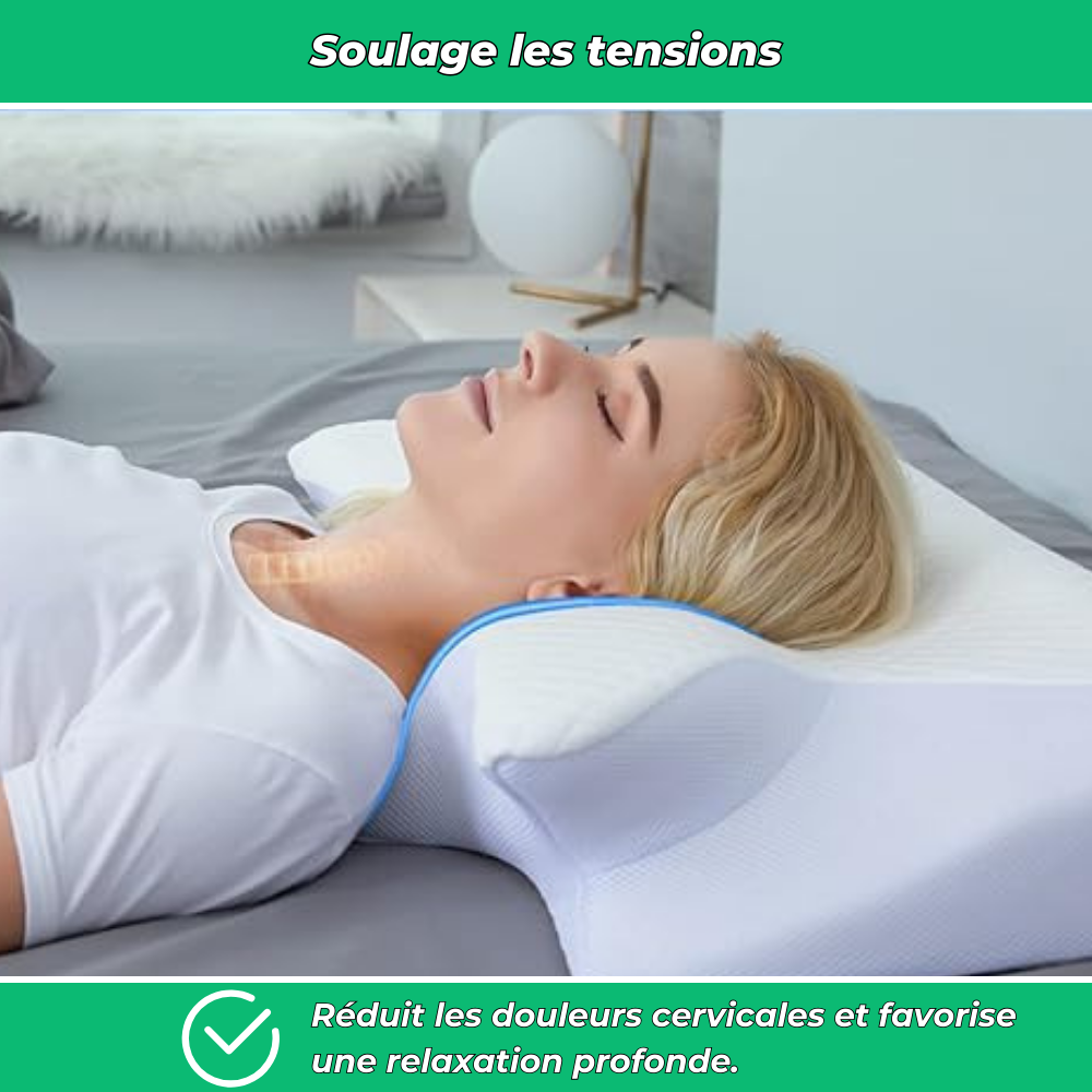 Oreiller cervical ergonomique mémoire de forme – Soutien cou et dos