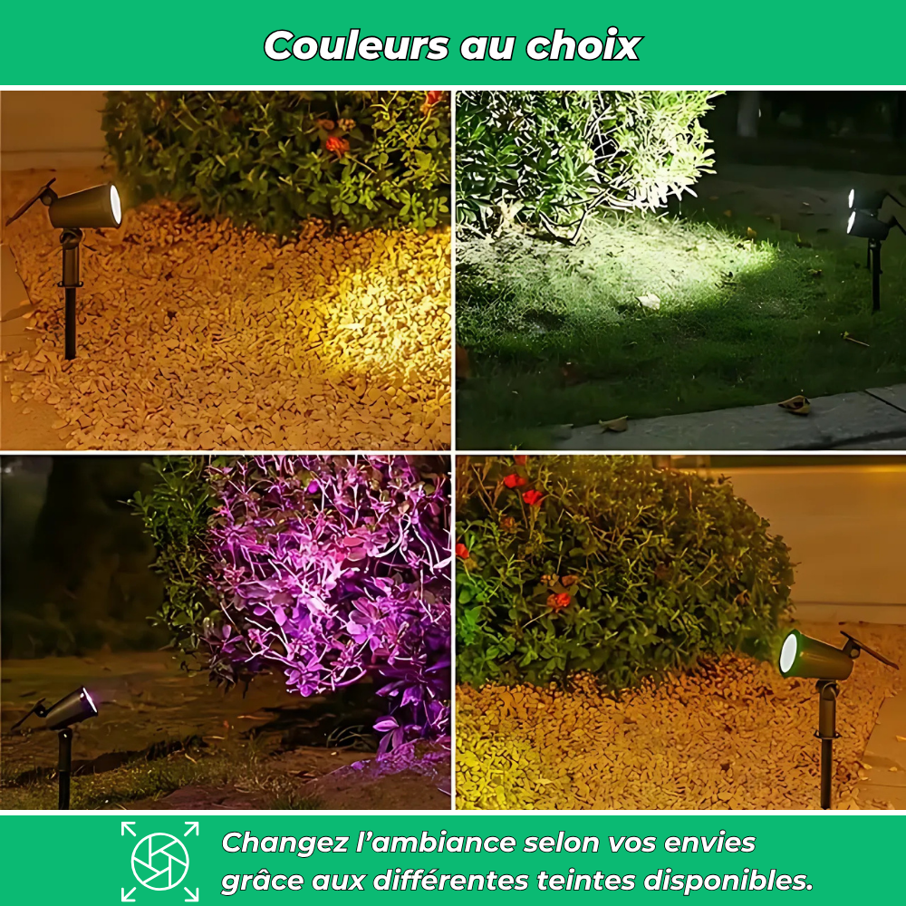 Spot solaire LED extérieur orientable et étanche