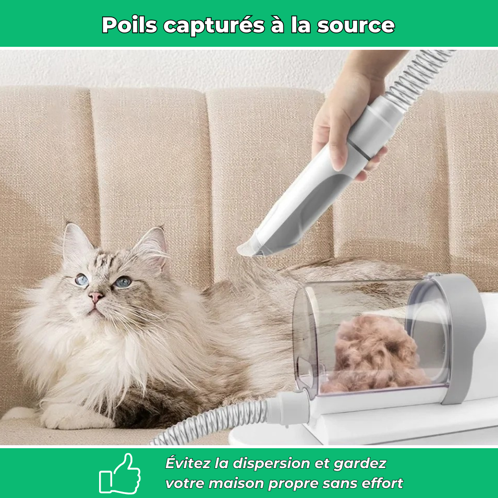 AspiZen - Kit de toilettage aspirant 2,5 L – chiens & chats