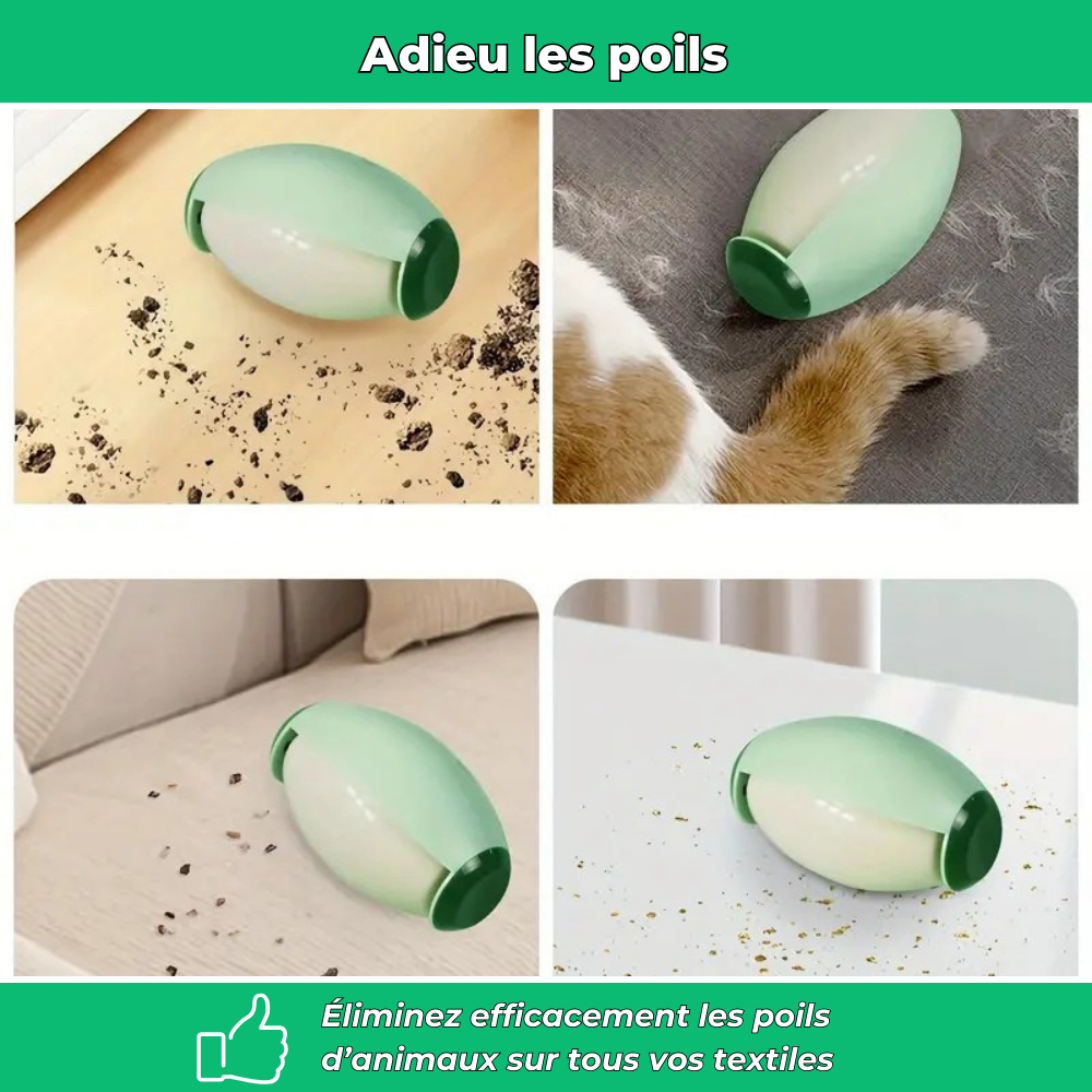 Rouleau capteur de poils réutilisable