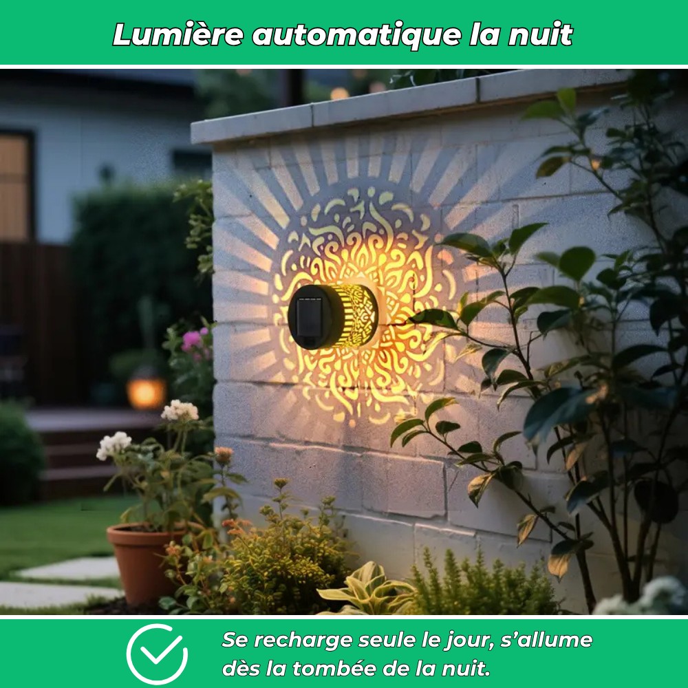 Appliques solaires murales – Éclairage décoratif et résistant pour vos extérieurs (Lot de 2)