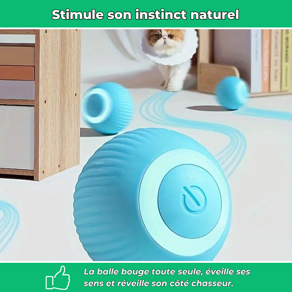 Balle interactive automatique pour chats