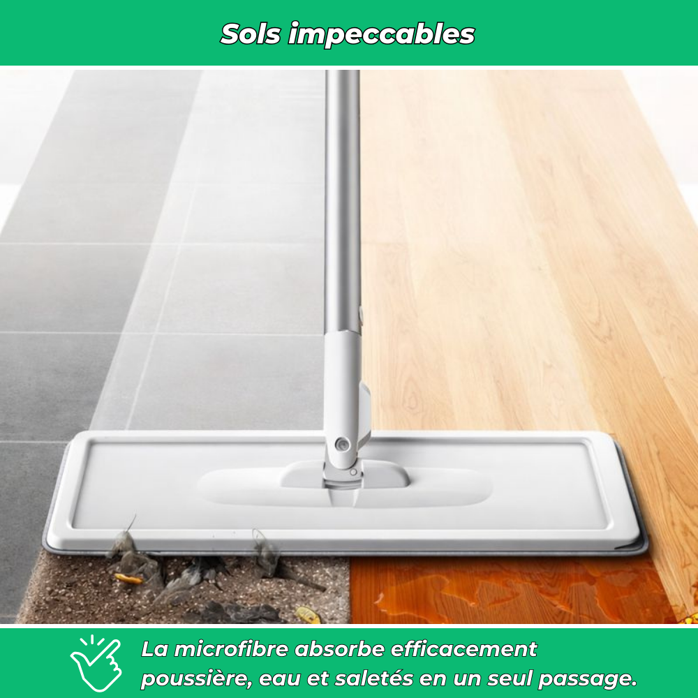 Cleanéo – Serpillière avec seau essoreur 360° pour sols humides et secs