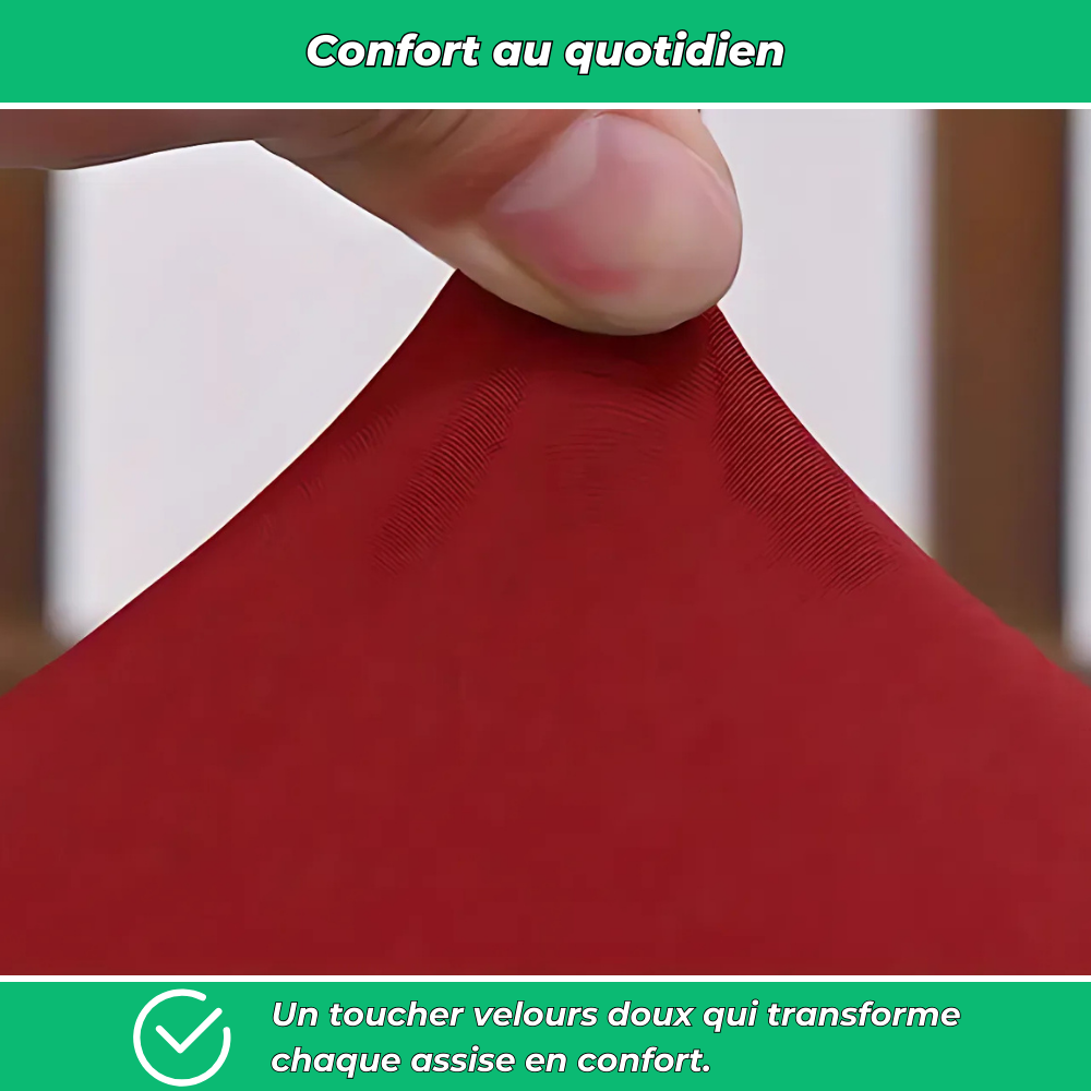 Housses de chaise en velours uni extensibles lavables (lot de 4)
