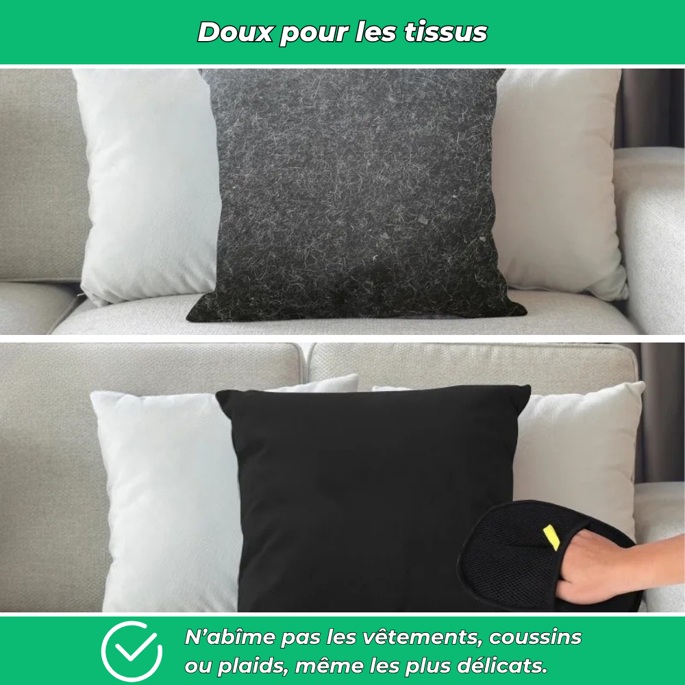 Gant brosse électrostatique pour poils d’animaux
