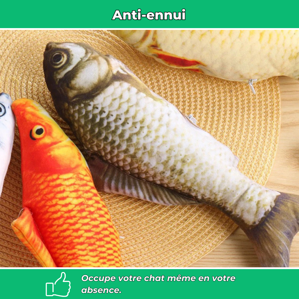 Jouet Poisson Interactif Réaliste pour Chats – Peluche Animée avec Mouvement