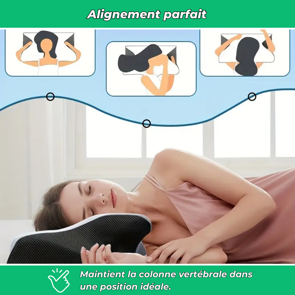 Oreiller cervical ergonomique mémoire de forme – Soutien cou et dos