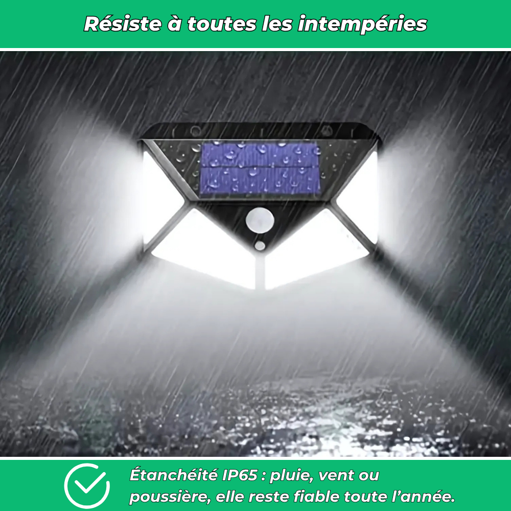 Lampe murale solaire à détection de mouvement