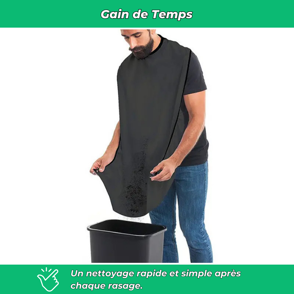 Tablier de rasage barbe homme étanche avec ventouses