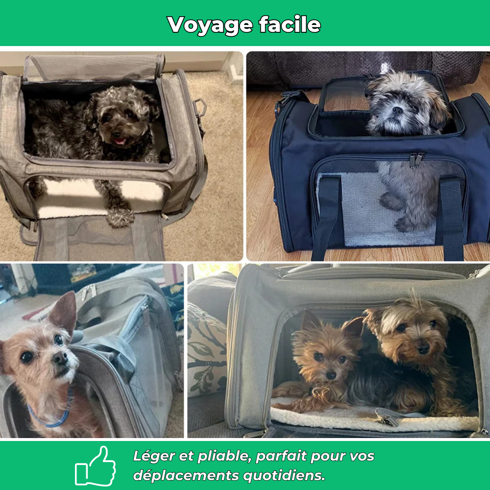 Sac de Transport Pliable Respirant pour Chats – Cage Souple et Légère