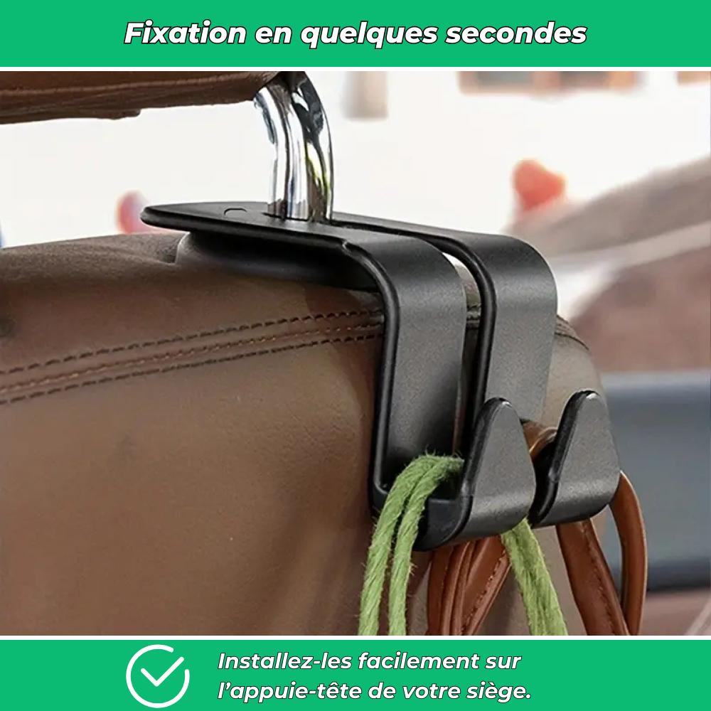 Crochets de siège auto multifonctions - Lot de 2