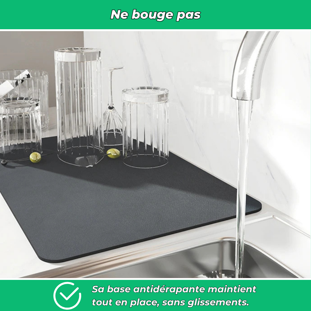 Tapis absorbant antidérapant pour machine à café