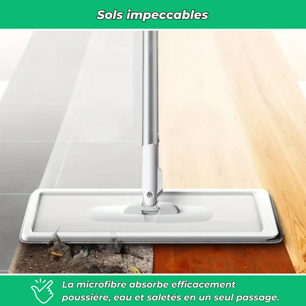CrystalMop – Serpillière avec seau essoreur 360° pour sols humides et secs