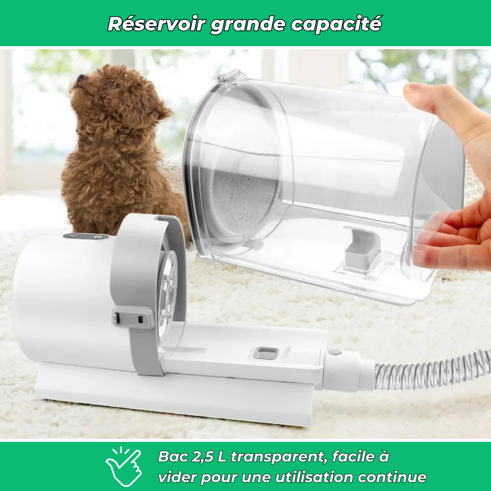 AspiZen - Kit de toilettage aspirant 2,5 L – chiens & chats