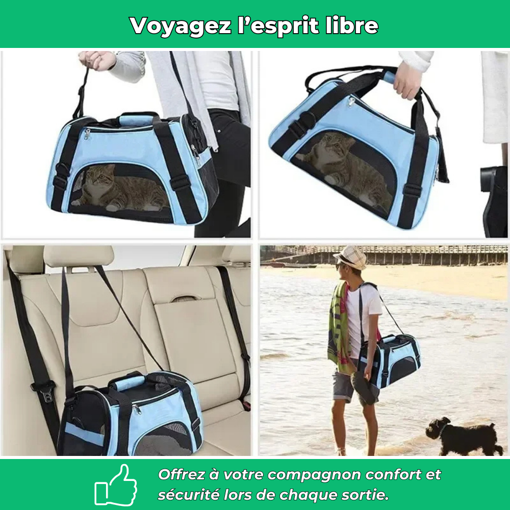 Sac de transport pliable pour chat et petit animal – Portable et facile à ranger