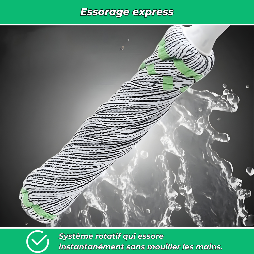 Turbo'Clean | Serpillière rotative auto-essorante | Essorage facile intégré