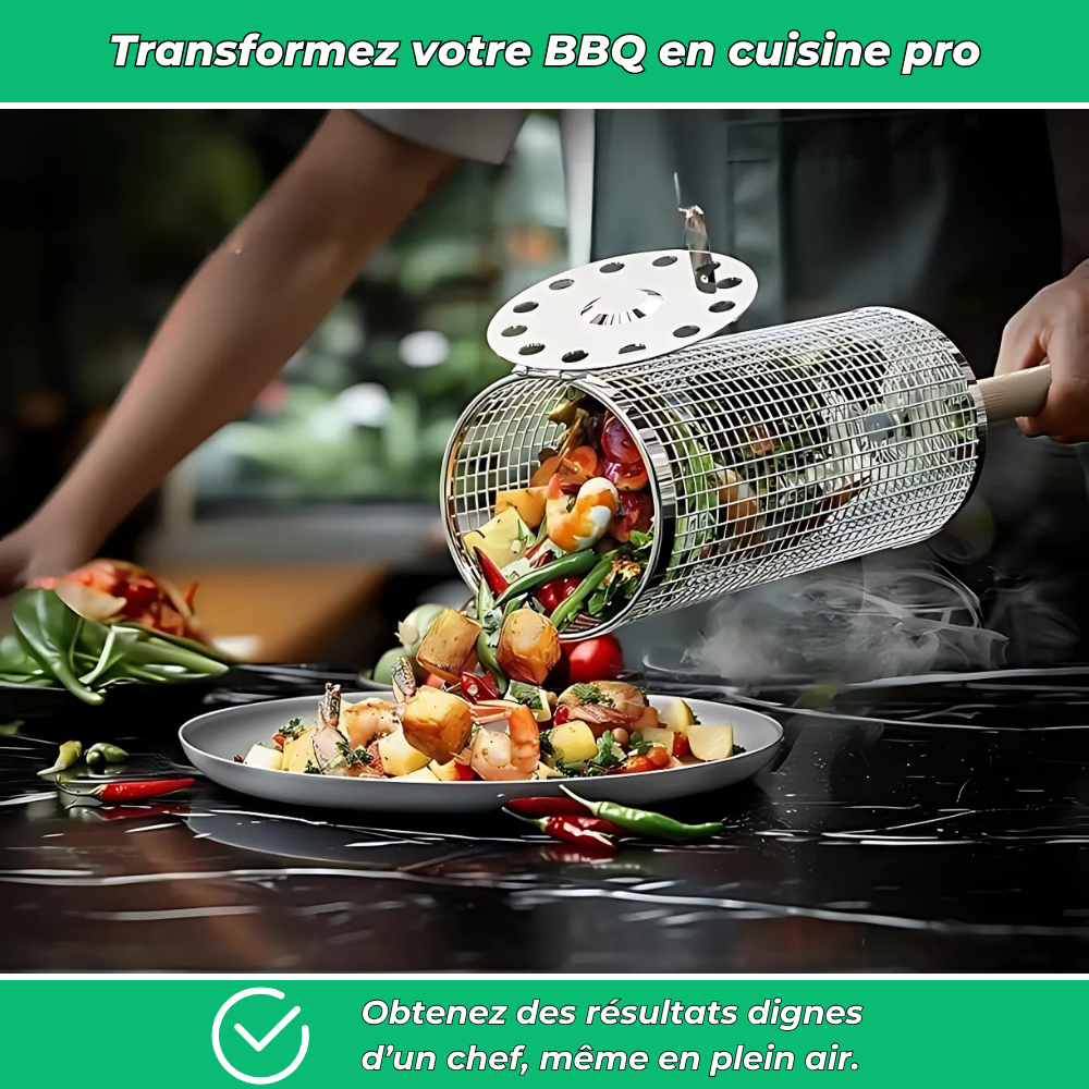 GrillMaster – Paniers inox pour cuisson au barbecue