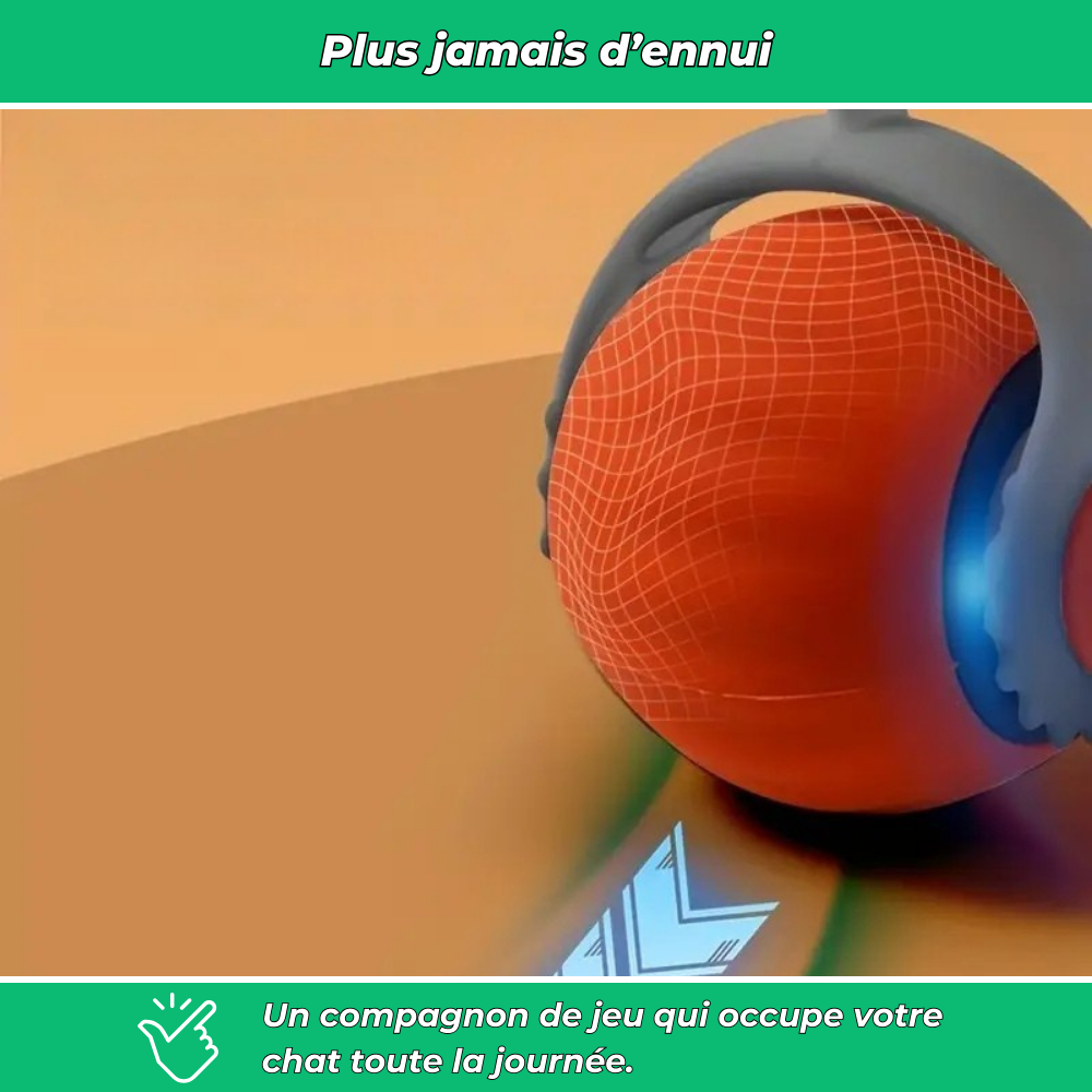 Balle interactive électrique rechargeable pour chat avec plumes et roulement automatique