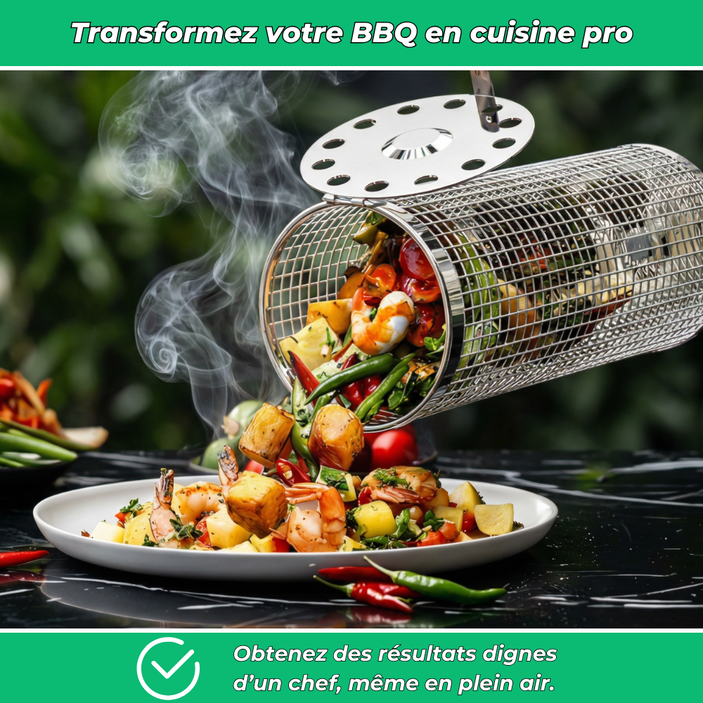 GrillMaster | Paniers inox pour cuisson au barbecue | 1+1 Offert