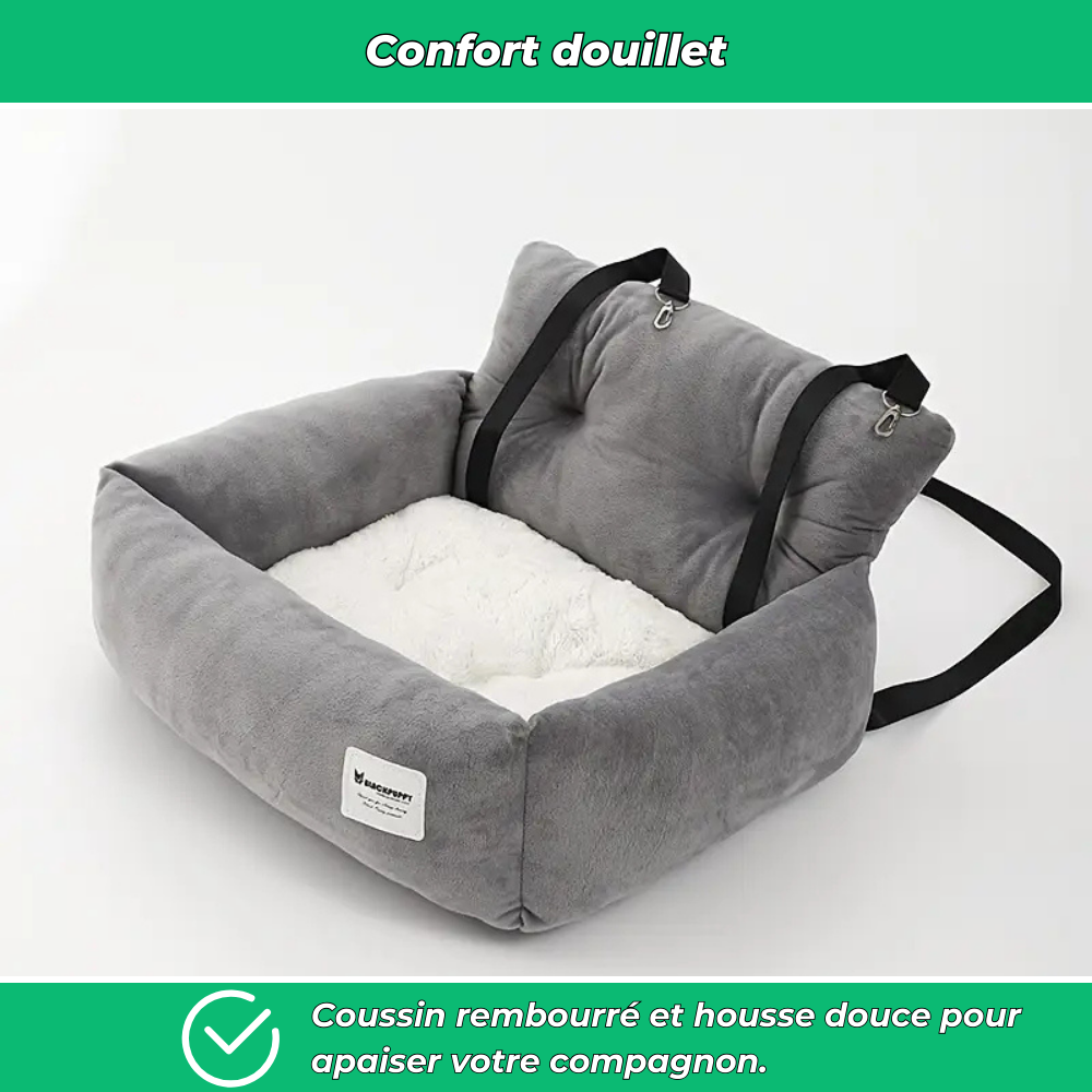 Siège auto pour chat et petit chien – Rehausseur lavable avec sangles réglables et sécurité voiture