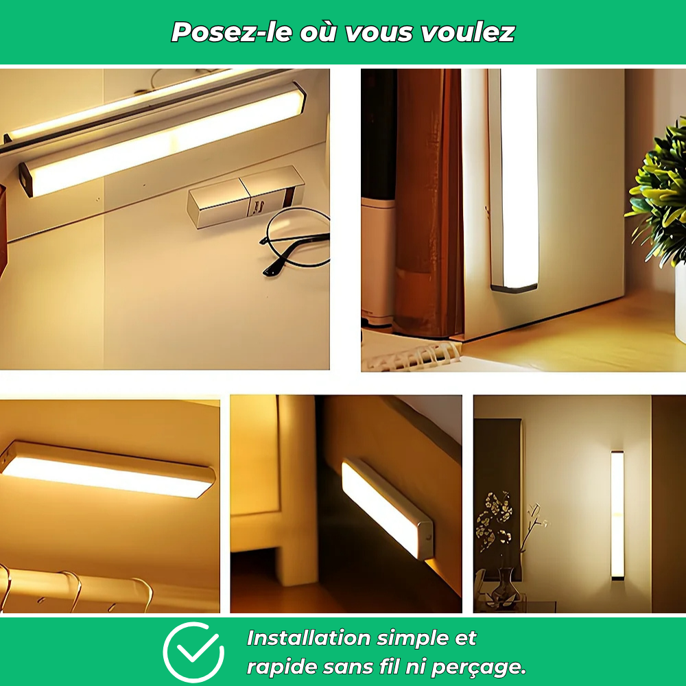 LumiFlex – Éclairage LED sans fil avec détecteur de mouvement intégré
